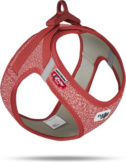 Curli postroj pre psy s merino vlnou so sponou, červený, veľkosť L (8–13 kg)