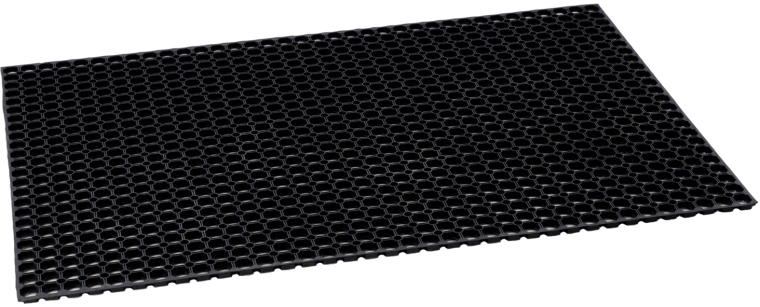 Gumová rohož s včelím plástvom 100 × 150 cm, čierna