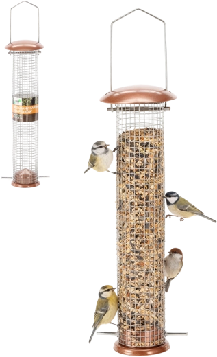 Medené krmítko pre vtáky – tubus 9 × 39 cm