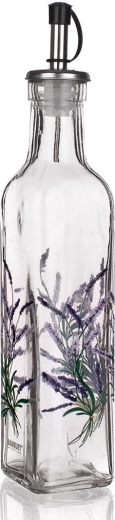 Sklenená fľaša na olej a ocot s nálevkou 250 ml Lavender