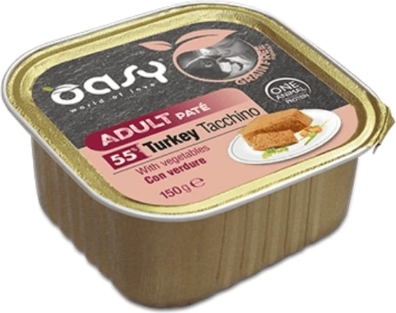 Oasy paštéta bez obilnín pre dospelé psy moriak so zeleninou 150 g