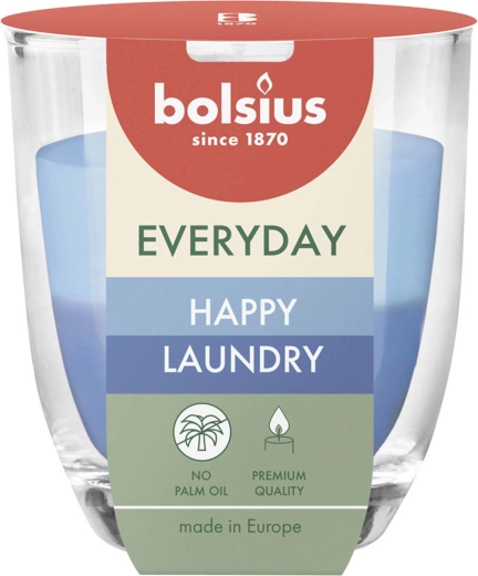 Vonná sviečka v skle Happy Laundry 24 h, 8 × 7 cm