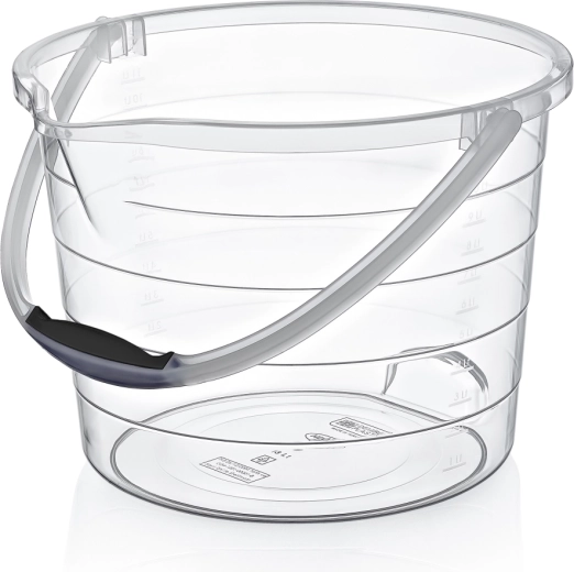 Priehľadné plastové vedro 10 l s odmerkou a výlevkou