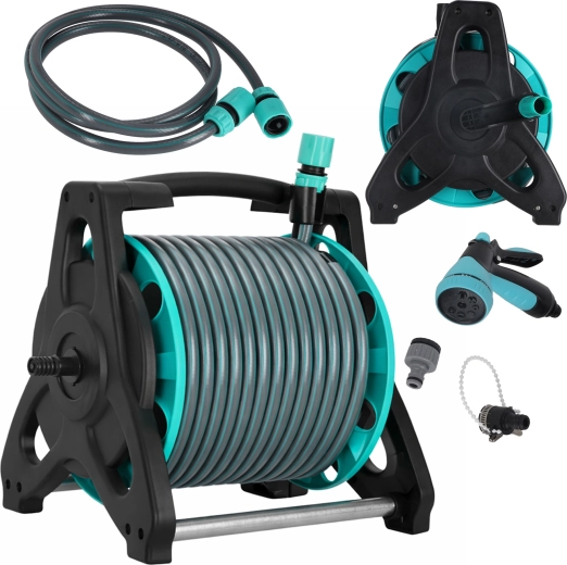 Záhradná hadica na navijaku 30 m so stojanom a postrekovačom