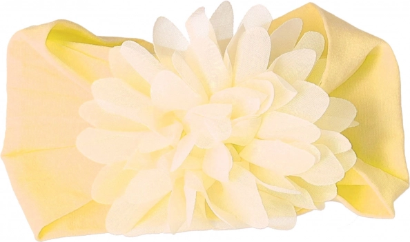 Detská čelenka s kvetom - ecru, široká