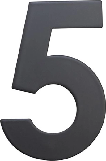 Domové číslo 5, 75 mm, nerez, matná čierna