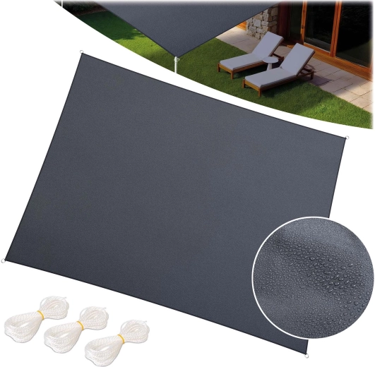 Tieniaca plachta obdĺžniková 3 × 4 m sivá