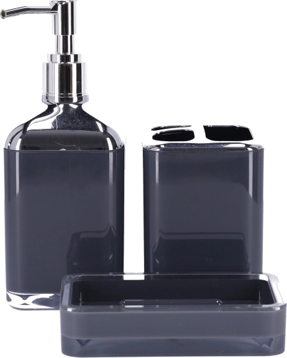 Súprava kúpeľňových doplnkov 3 kusy BERRETTI, antracit + chróm