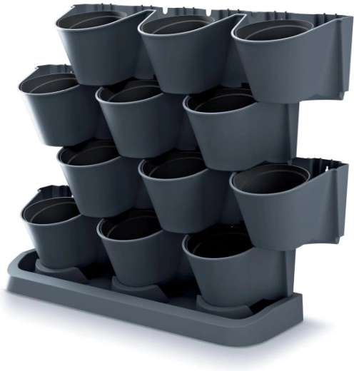 Súprava vertikálnych kvetináčov – antracit