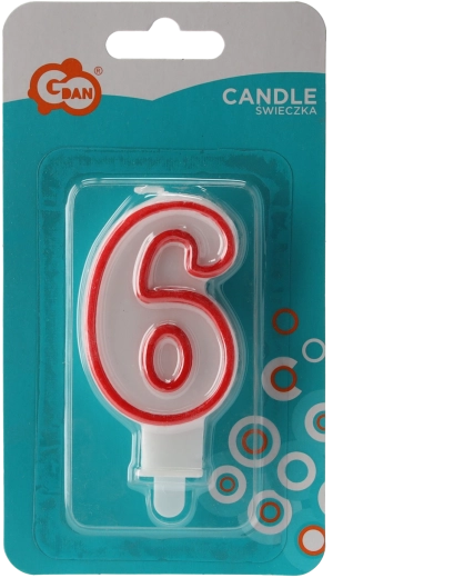 Trblietavá narodeninová sviečka číslo 6, 13 cm