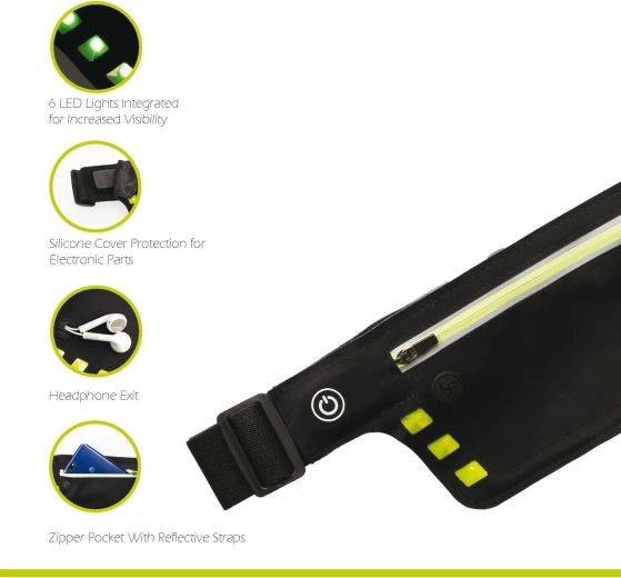 Wheel-Bee bežecká ľadvinka Night Runner s LED osvetlením