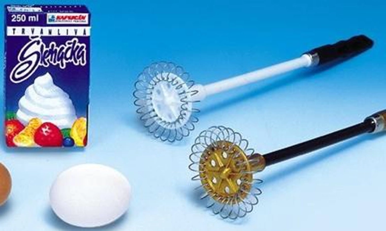 Ručný špirálový šľahač z nehrdzavejúcej ocele 6,5 cm