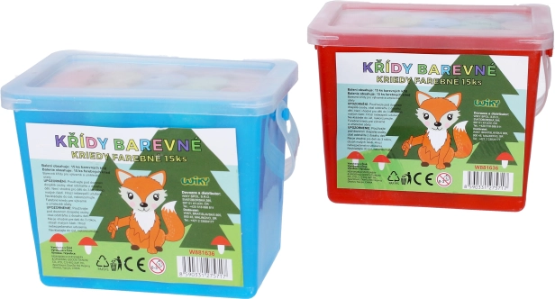 Farebné chodníkové kriedy vo vedierku – 15 ks