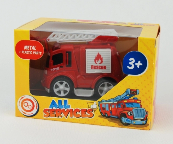 Kovové vozidlo v krabici