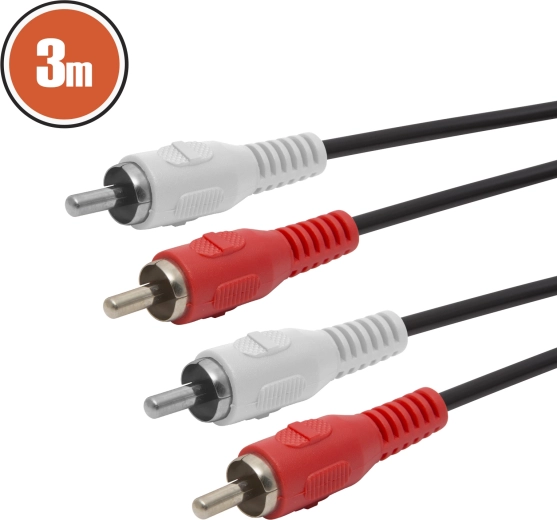 RCA audio kábel 3 m červený a biely