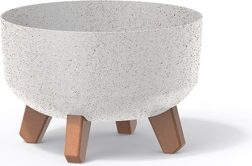Kvetináč Gracia Low Eco Wood 23,5 cm – biela