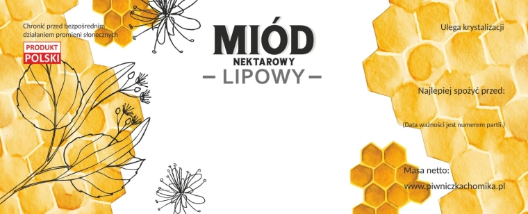 Sada etikiet na lipový kvetový med 154 × 60 mm, 100 ks