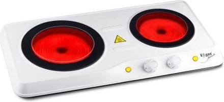 Elektrický dvojplatničkový sklokeramický varič Vigan 1200/800 W biely