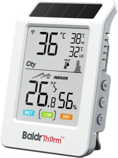 Baldrtherm solárne napájaný Wi‑Fi termohygrometer HCS596WB