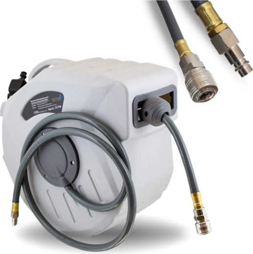 Automatický pneumatický navijak hadice 15 m s rýchlospojkou 1/4" na kompresor