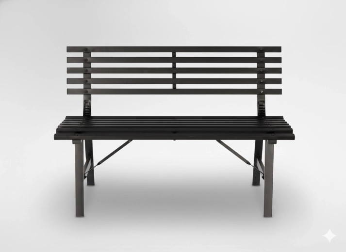Kovová záhradná lavica 110 × 55 × 76 cm – čierna