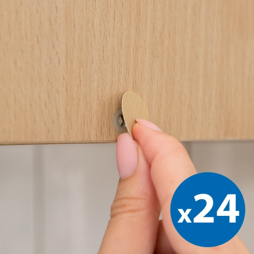 Samolepiace krytky na skrutky 13 mm, dubové, 24 ks