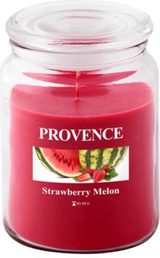 Vonná sviečka v skle PROVENCE jahoda a melón 95 hodín