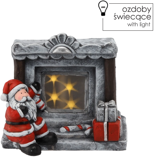 Vianočná LED figúrka – Santa pri krbe 31 × 24,5 × 28,5 cm