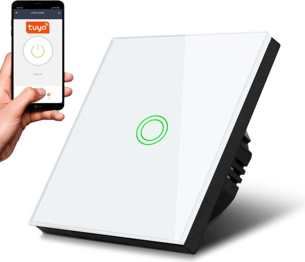 Jednoduchý dotykový Wi‑Fi SMART vypínač svetla MACLEAN MCE715W biely