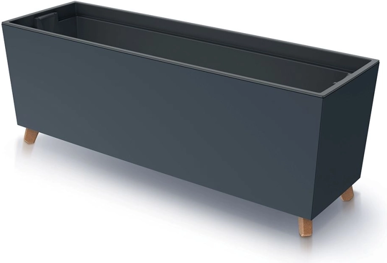 Truhlík s vložkou na nožičkách, antracit, 77 cm