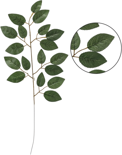 Umelá vetvička listu ruže 58 × 26 cm, zelená (balenie 12 ks)