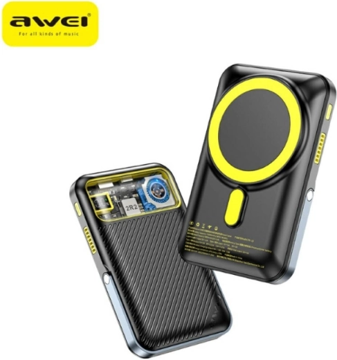 Awei magnetická bezdrôtová powerbanka MagSafe 10000 mAh čierna