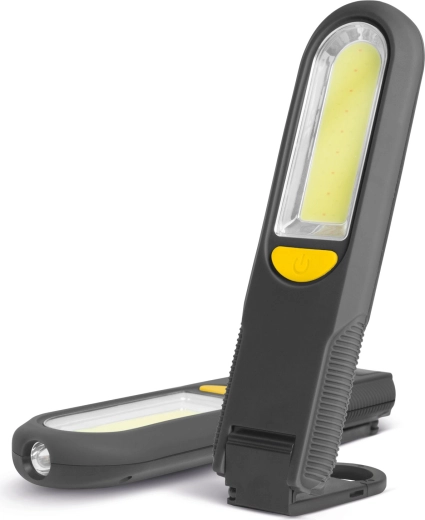 Magnetická montážna lampa COB a SMD LED s háčikom a výstražným svetlom