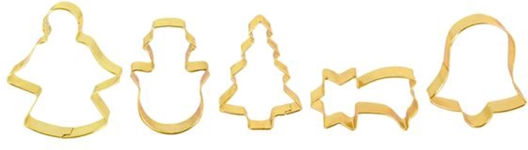 Sada zlatých vykrajovačiek na cukrovinky TORO, 5 ks