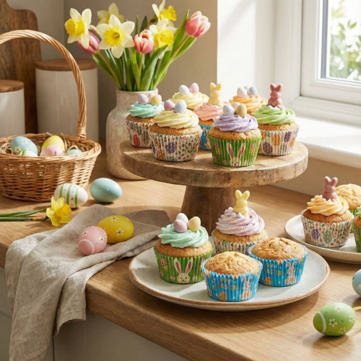 Veľkonočné papierové košíčky na muffiny, 100 ks