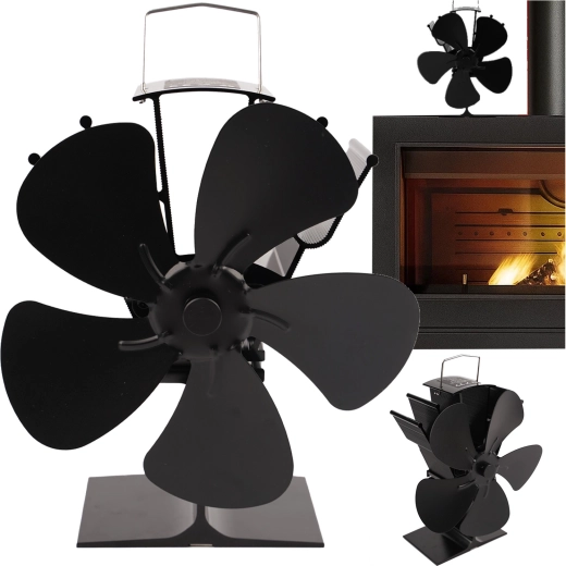 Kaminer termoelektrický krbový ventilátor na kachle bez elektriny, 5 lopatiek