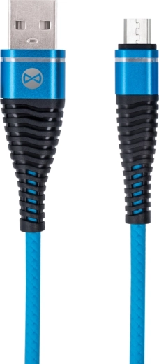 Dátový kábel micro USB Forever Shark Blue 1 m, 2 A, modrý