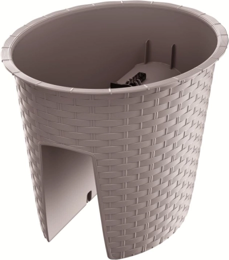 Kvetináč na zábradlie Ratolla Oval 29,8 cm mocca