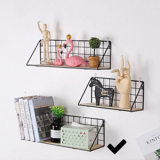 Kovová nástenná polica LOFT style 45 x 13,5 cm - čierna