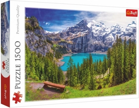 Puzzle Oeschinenské jazero Alpy 1500 dielikov