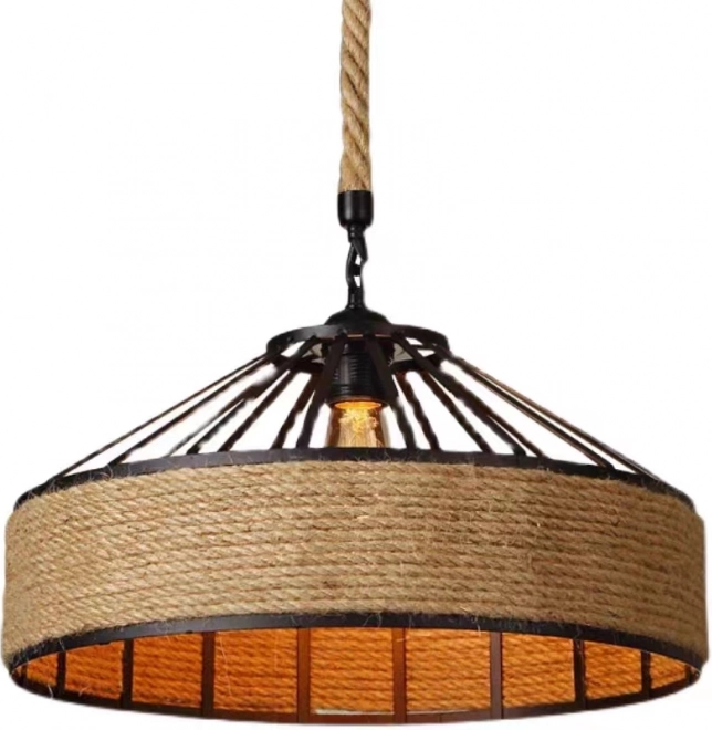 Stropné závesné svietidlo z konopného lana, priemer 40 cm