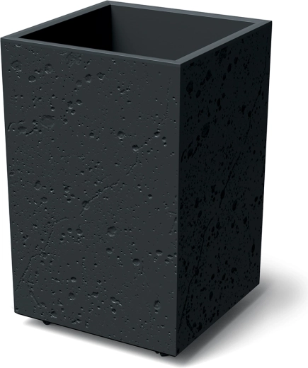 Kvetináč Sierra Square High betónový efekt 38,5 cm – čierny