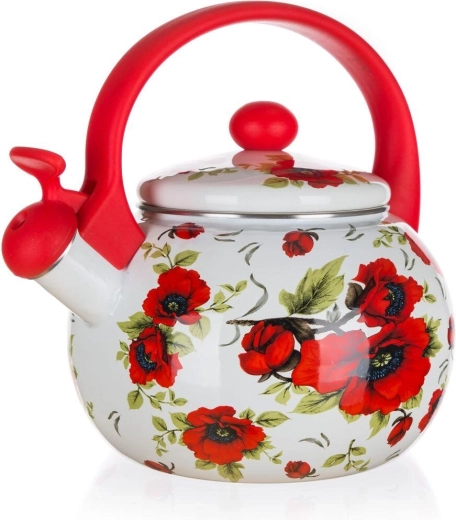Smaltovaná pískacia kanvica Poppy 2,2 l