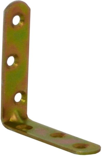 Montážny uholník s prelismi 70 × 18 × 2 mm, žltý pozink (15 ks)