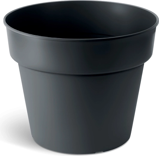 Plastový kvetináč PLANTI 19,5 cm – čierny, matný povrch