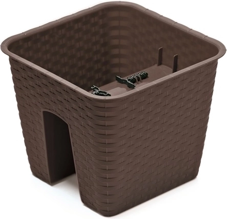 Kvetináč na zábradlie Ratolla 28 cm – umbra