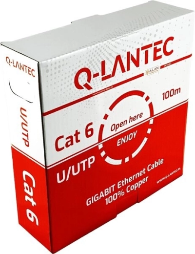 Dátový kábel Q-LANTEC U/UTP kategórie 6 PVC Eca 100 m