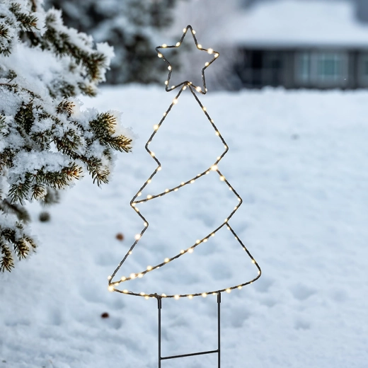 Solight LED vonkajšia vianočná dekorácia stromček 68 cm s časovačom