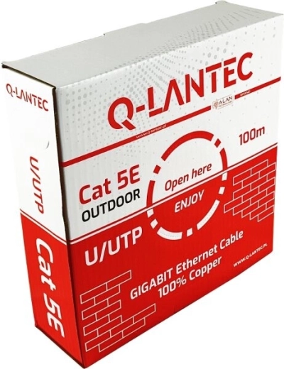 Vonkajší dátový kábel Q-LANTEC U/UTP kategórie 5e PE 100 m