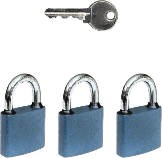 Súprava visiacej zámky OVAL 45 na spoločný kľúč, 3 ks